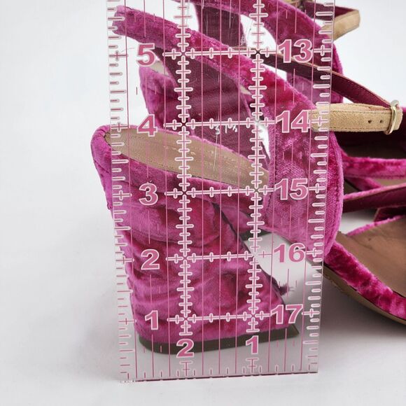 Dries Van Noten Pink Velvet Sandal Heels Size 37.5 EU - Picture 12 of 12